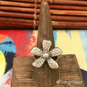 Silpada Rare Silver Five Petal Flower Ring Size 8